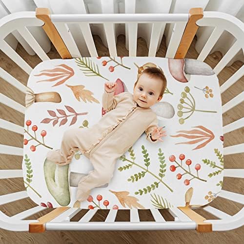 Kigai Mushroom Twig Crib Sheet for Girls and Boys