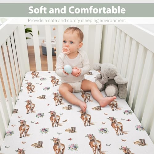 Floral Cowgirl Baby Crib Sheets 52x28 Inch