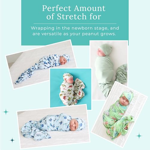Posh Peanut Swaddle Blanket Beanie - Sharks Pattern