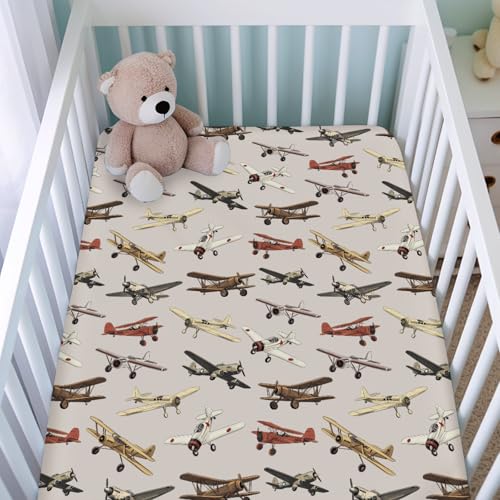 KASTLEE Vintage Airplane Crib Sheets 52x28