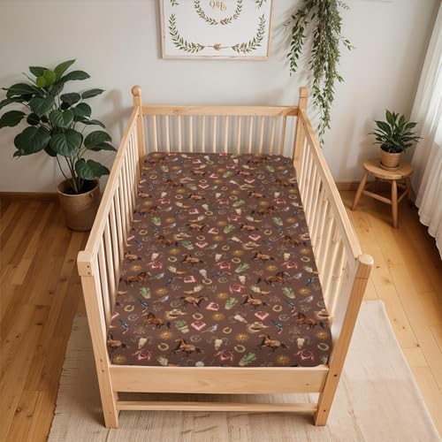 Western Cowboy Baby Crib Sheets 52x28 Inch