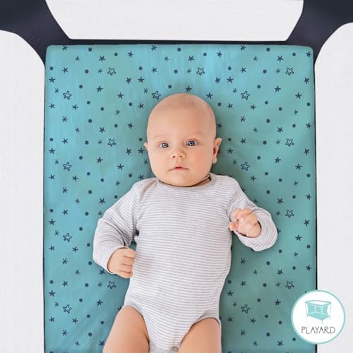 The Peanutshell 3-Pack Fitted Playard Sheets - Cosmic Design