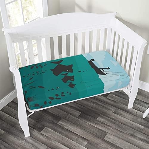 Fishing Decor Crib Sheet Set 28x52x8 Microfiber