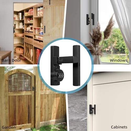 VOLIBeL Keyless Barn Door Lock - 3 Digit Password Latch