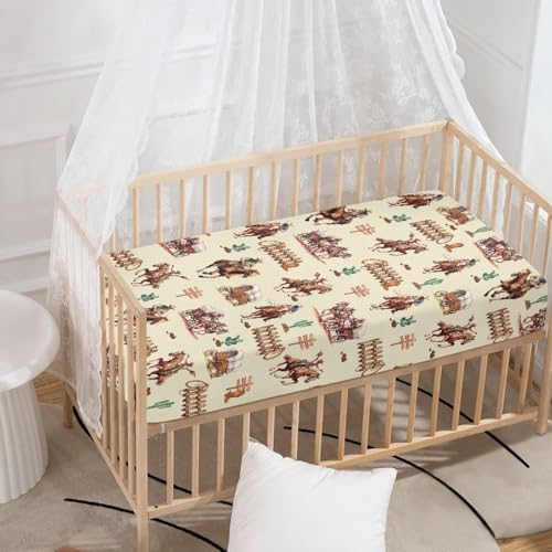 Hinthetall Neutral Crib Sheets Fitted Bassinet Sheet Standard Size