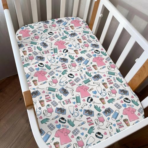 Pink Blue Nursing Crib Sheets 2 Pack
