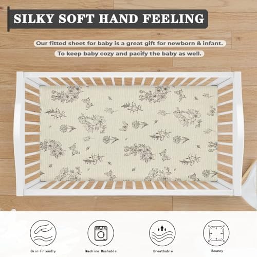 DISNIMO Cartoon Print Baby Crib Sheet Fitted Bassinet Cover