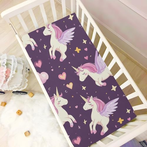 Gbjiemia Unicorn Pony Crib Sheets for Boys Girls 1