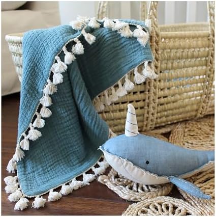 Crane Baby 6-Layer Muslin Swaddle Blanket 30 x 40