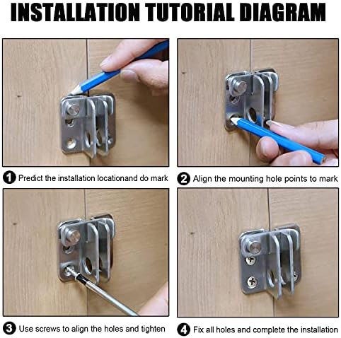 HLOMVE Gate Latch Lock with Padlock Hole - Small Size