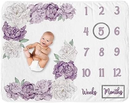 Sweet Jojo Designs Boho Floral Milestone Blanket Set