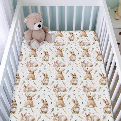 KASTLEE Cute Bunnies Fitted Crib Sheet 52x28