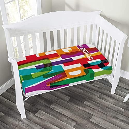 XISUNYA Vibrant Text Print Crib Sheet Set