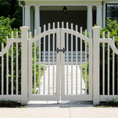 Moynagh Slide Gate Latch Heavy Duty Black Metal Lock with Padlock Hole