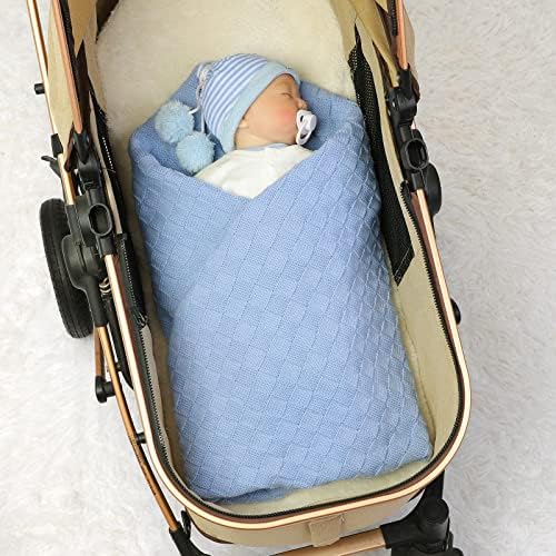 LAWKUL Blue Cable Swaddling Blanket 40x30