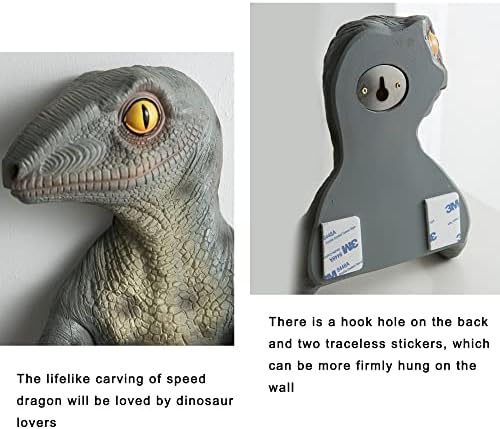 Banllis Dinosaur Toilet Paper Holder - No Drilling Durable Resin 65 Inch