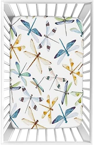 XISUNYA Dragonfly Crib Sheet Set 28x52 Universal Microfiber Baby Sheet