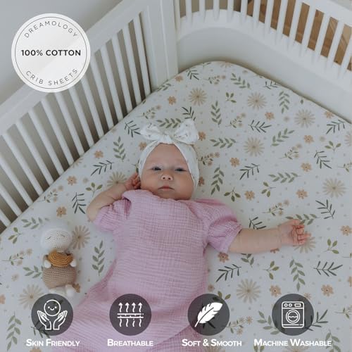 Dreamology 2 Pack Mini Crib Sheets 38x24 Soft 100 Cotton