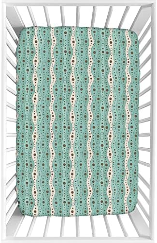XISUNYA Turquoise Polka Dots Crib Sheet Set