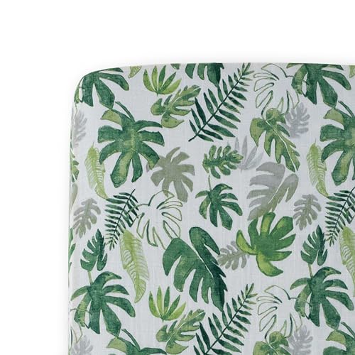 Little Unicorn Premium Crib Sheet Tropical Leaf