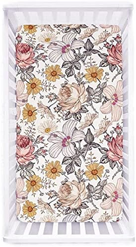 HNHUAMING Floral Crib Sheet and Bassinet Sheet 1