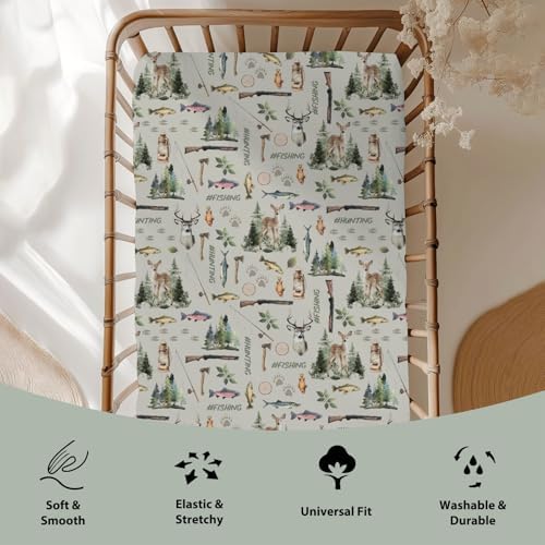 ZoUbqchY Baby Crib Sheets with Deer Paws Pattern
