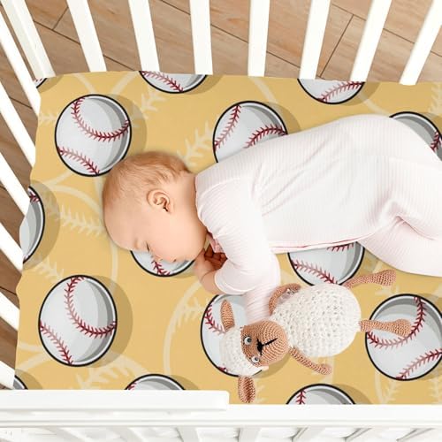 Gbjiemia Baseball Crib Sheets for Baby Boys Girls