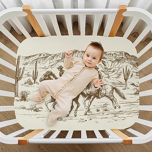 SHJI Baby Crib Sheet Wild West Design 52x28in