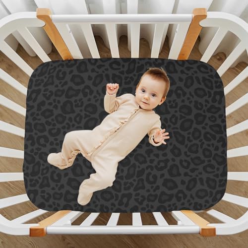 CaTaKu Baby Crib Sheets Cheetah Print Fitted 28x52