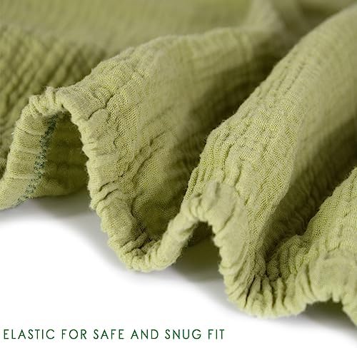 Ultra Soft Muslin Crib Sheet 52x28 Green Organic Cotton