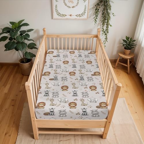 African Safari Animals Crib Sheets for Boy Girl 52x28