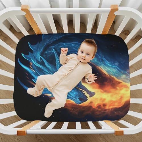 Jihqo Fire Dragon Crib Sheets Pack N Play Set