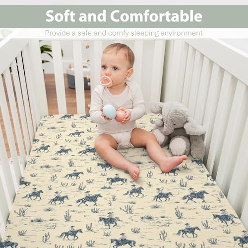 Vintage Western Cowboy Crib Sheets 28x52