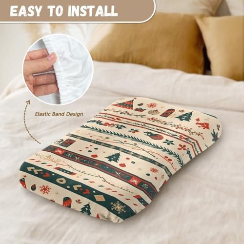 Daulesho Christmas Stripe Crib Sheets for Baby Mattress