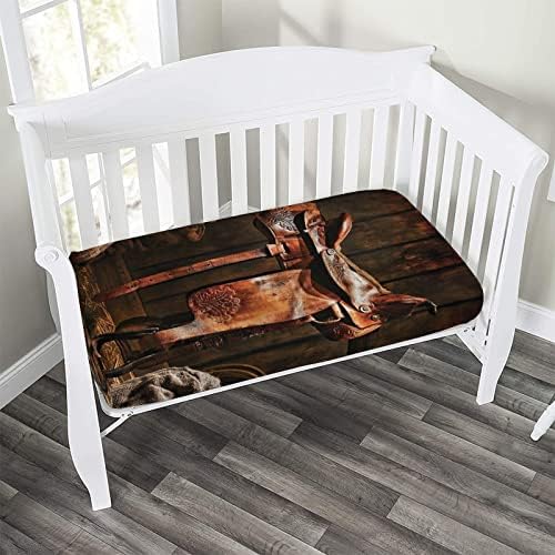 XISUNYA Cowboy Rodeo Crib Sheet Set 28x52 Microfiber