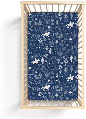 Western Cowboy Baby Crib Sheets 52x28 Inch Soft Fitted Mattress Cover