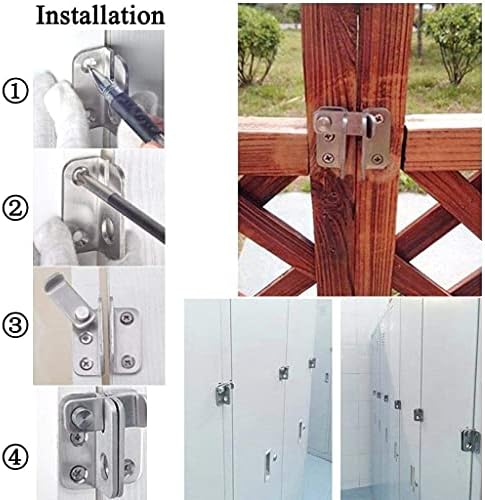 HLOMVE Gate Latch Lock with Padlock Hole - Small Size