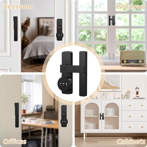 Letsakho 3-Digit Barn Door Lock with Password High Security Latch