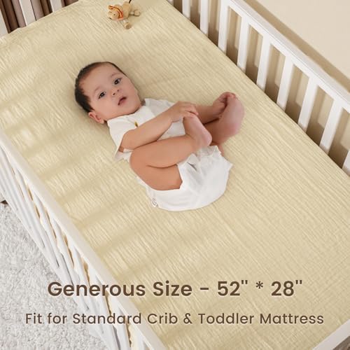 Davids Kids Muslin Crib Sheets 2 Pack Beige Ginger
