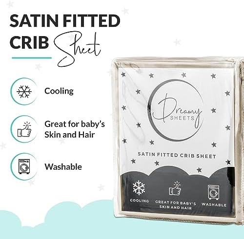 Dreamy Sheets Baby Crib Mattress Sheet - Silky Breathable Beige