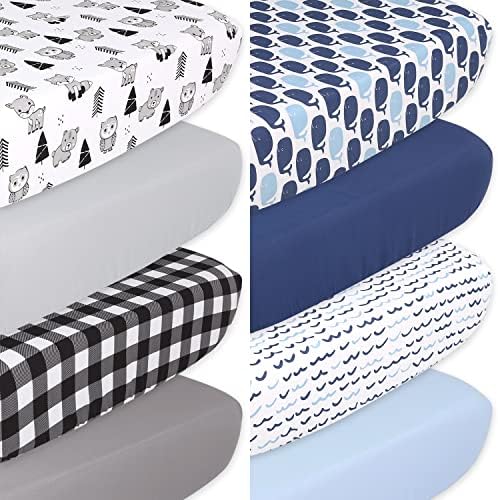 Peanutshell Woodland Animals Nautical Crib Sheets for Boys 8 Pack