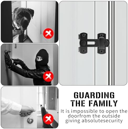 2 Pcs Barn Door Lock in Matte Black