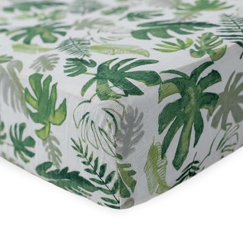 Little Unicorn Premium Crib Sheet Tropical Leaf