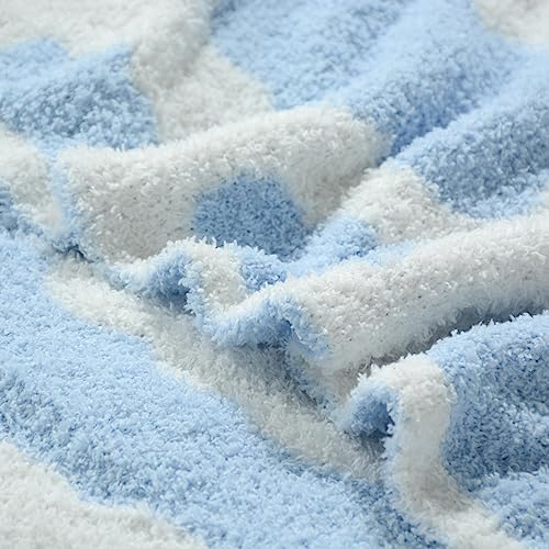 JOOJA Soft Knitted Baby Cloud Blanket 30x40 Inches Blue