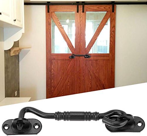 DEIHGE Hook and Eye Gate Bolt with Black Coating 201 Stainless Steel