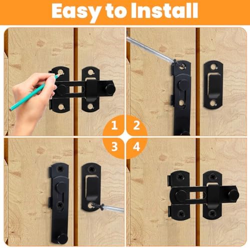 Cobee 2 Pcs Barn Door Lock Stainless Steel 1