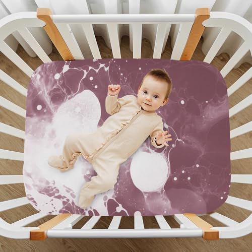 FASHONFASCIN Crib Sheets Soft Fitted Bassinet Sheets with Ink Design