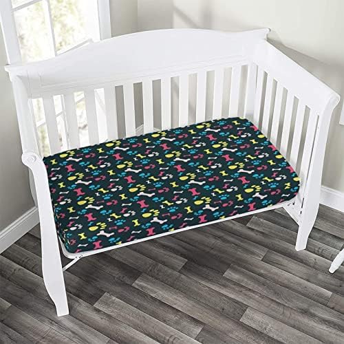 XISUNYA Decorative Crib Sheet with Paw Print Design