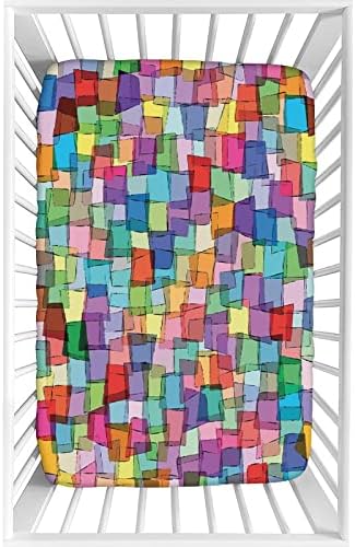 XISUNYA Decorative Crib Sheet Set 28x52x8 Mosaic Tile Pattern