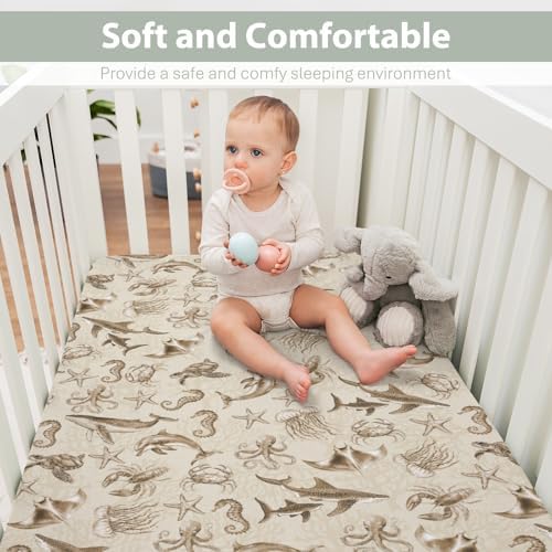 Retro Sea Animals Crib Sheets for Baby